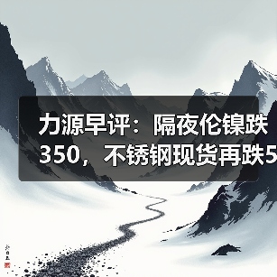 力源早评:隔夜伦镍跌350,不锈钢现货再跌50(图2) 力源早评:隔夜伦镍跌350,不锈钢现货再跌50(图2)