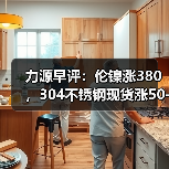 力源早评：伦镍涨380，304不锈钢现货涨50-100