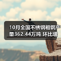 10月全国不锈钢粗钢产量362.44万吨 环比增长2.22%(图3) 10月全国不锈钢粗钢产量362.44万吨 环比增长2.22%(图3)