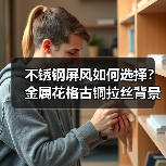 不锈钢屏风如何选择？金属花格古铜拉丝背景墙设计解析（图4）